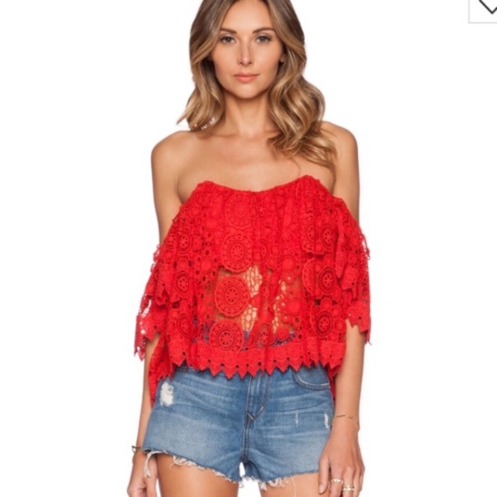 Tularosa Emelia top in cayenne red